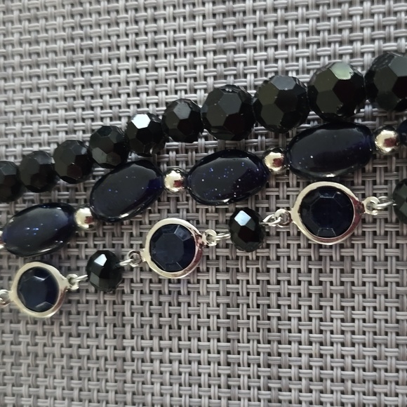 CHAPS BRAND WOMEN'S BLUE TRIPLE FASHION JEWELRY NECKLACE - Picture 2 of 11